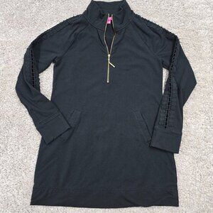 Lilly Pulitzer Womens Skipper Popover‎ Mini Dress Size M 1/2 Zip Coastal Preppy